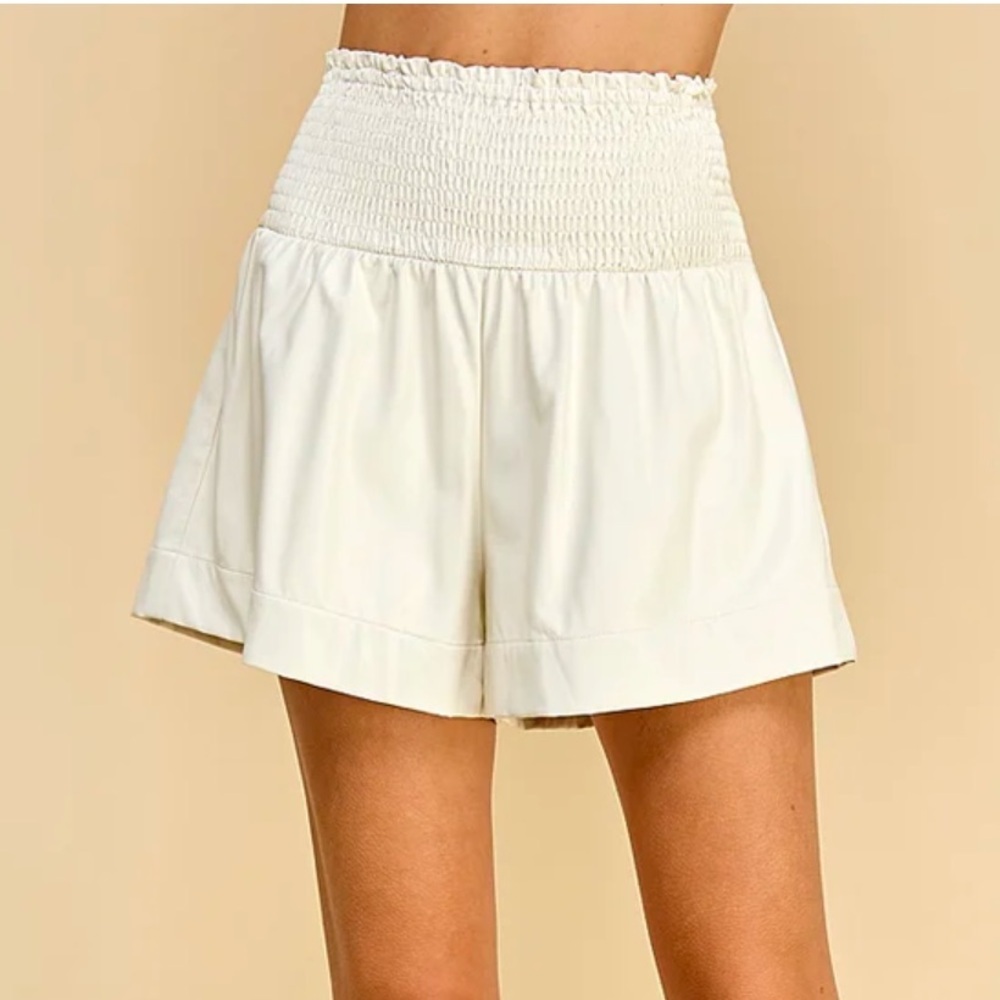 TCEC “Palmer” Faux Leather Shorts